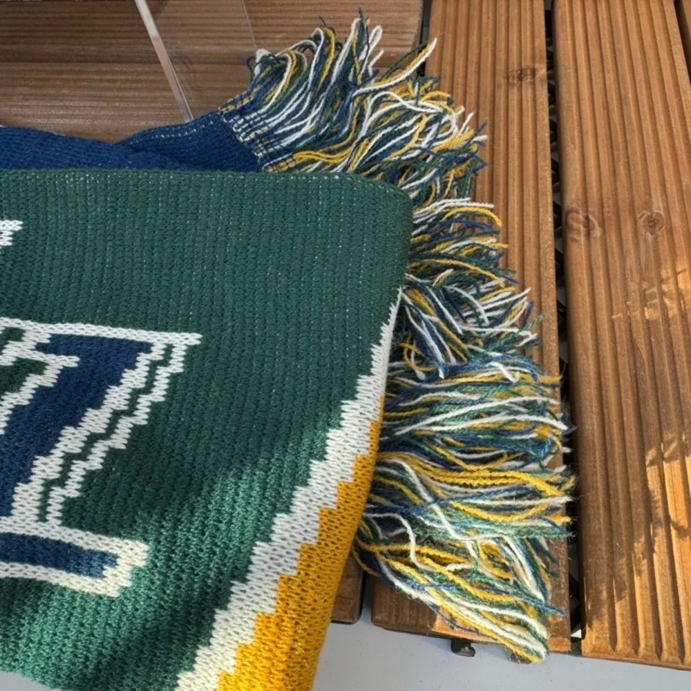 Utah Jazz NBA Fan Gear Beanie Scarf Set Pom Pom Winter Hat Blue Green Yellow